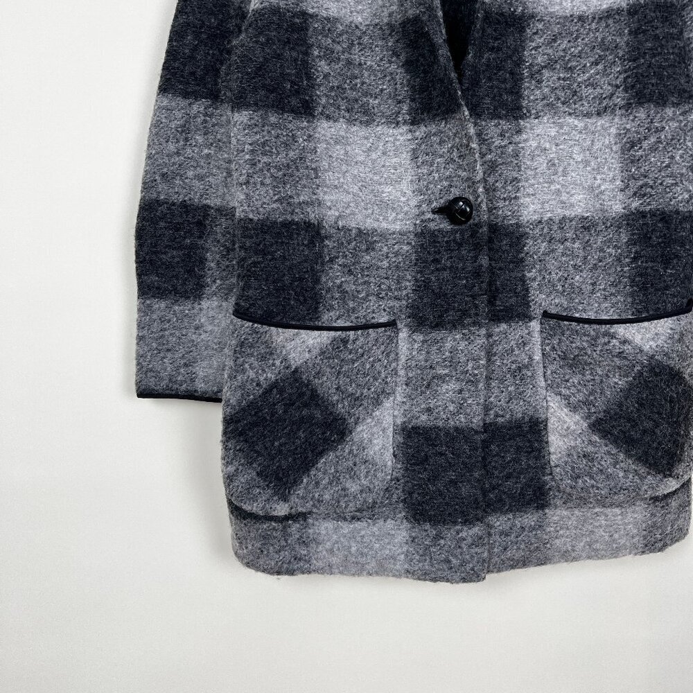 Aritzia Wilfred Free Wool Plaid Jacket Pea Coat Oversized Trench Shacket Classic - Picture 3 of 8